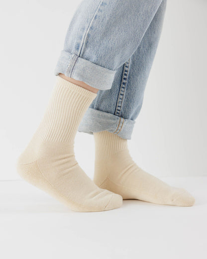 Baggu Essential - Ribbed Sock Ecru