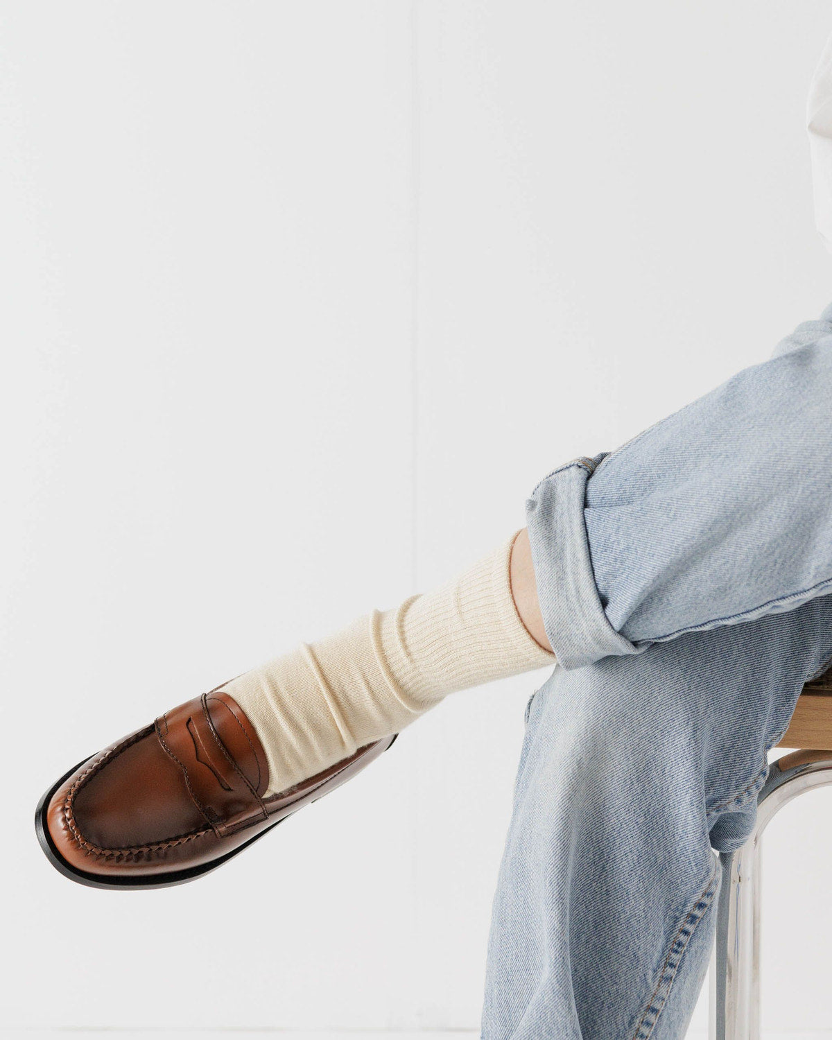 Baggu Essential - Ribbed Sock Ecru