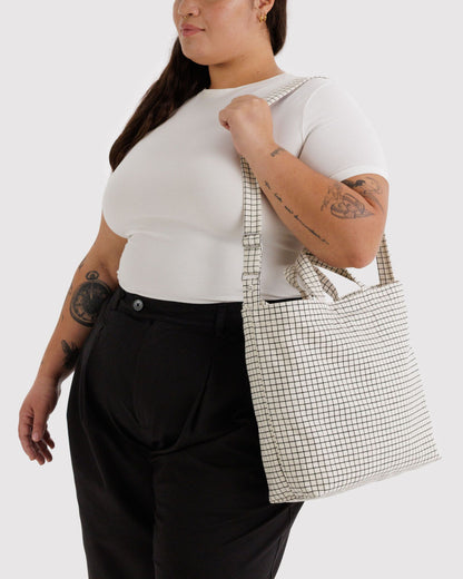 Baggu Trending - Horizontal Zip Duck Bag Natural Grid