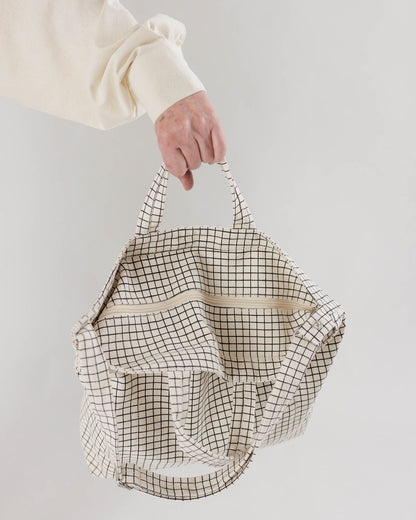 Baggu Trending - Horizontal Zip Duck Bag Natural Grid