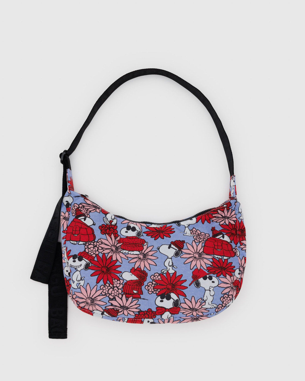 Baggu Classic - Medium Nylon Crescent Bag Floral Snoopy
