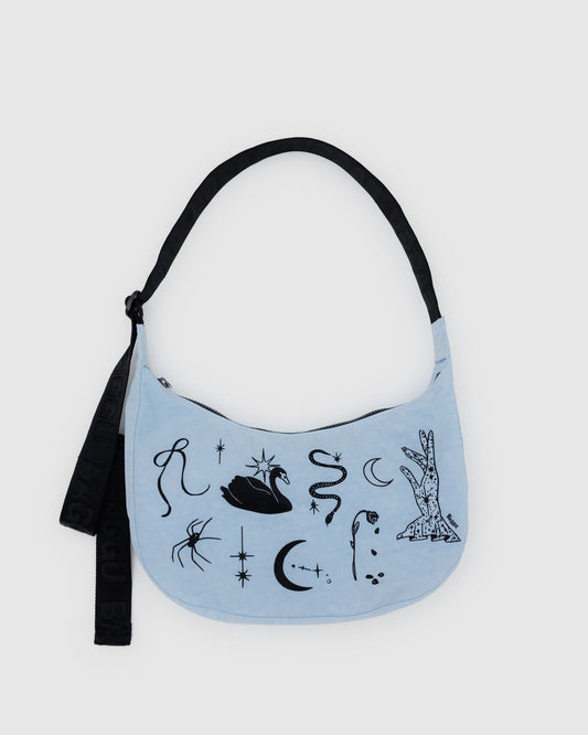 Baggu Recommended - Medium Nylon Crescent Bag Embroidered Ballet Icons