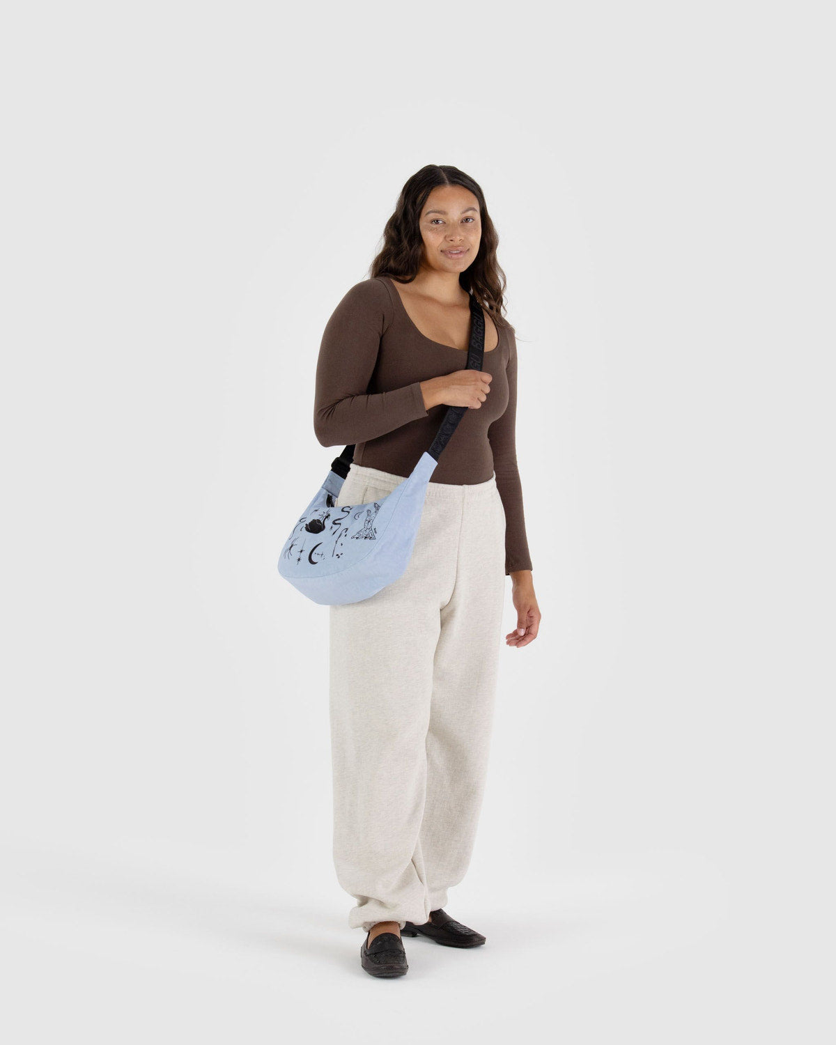 Baggu Recommended - Medium Nylon Crescent Bag Embroidered Ballet Icons