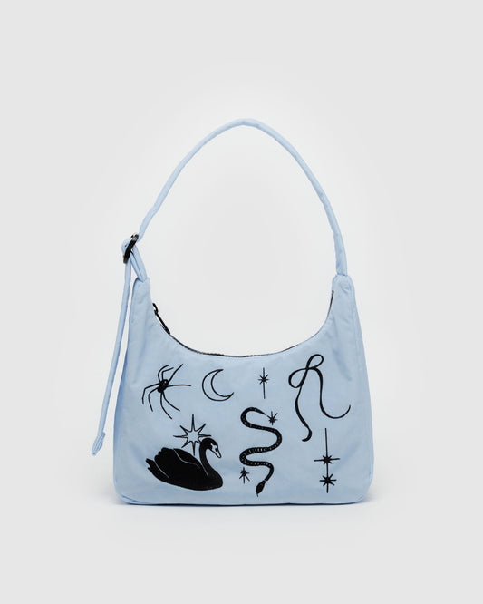 Baggu Smart Buy - Mini Nylon Shoulder Bag  Embroidered Ballet Icons