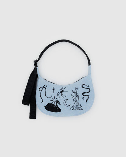 Baggu Latest - Small Nylon Crescent Bag Embroidered Ballet Icons