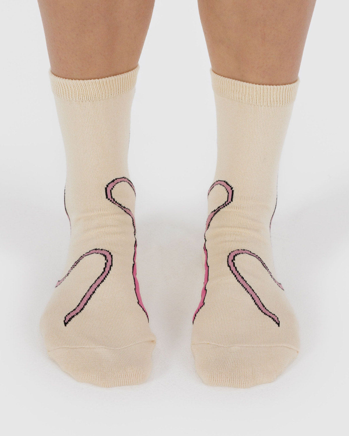 Baggu Essential - Crew Sock Pink Bow