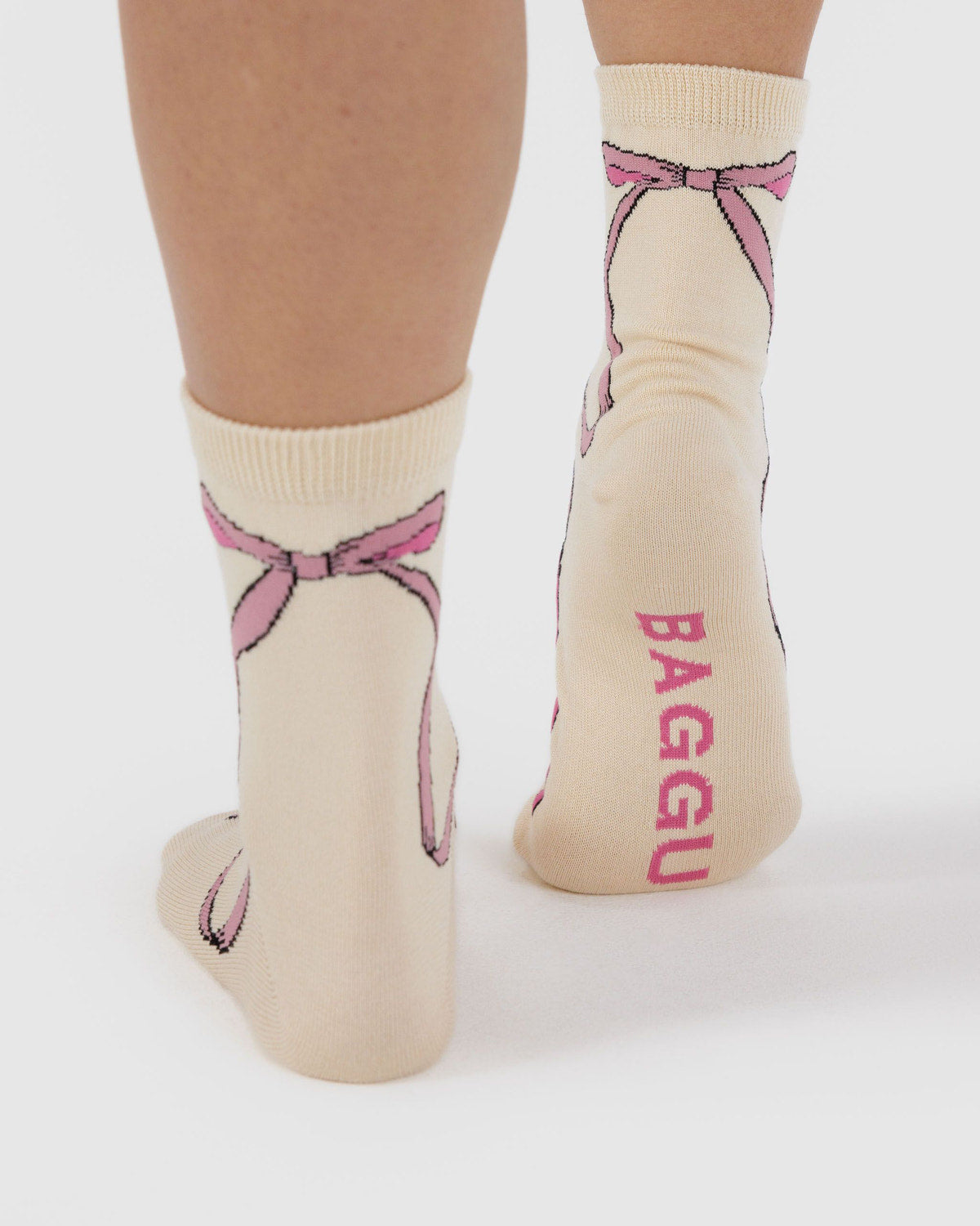 Baggu Essential - Crew Sock Pink Bow