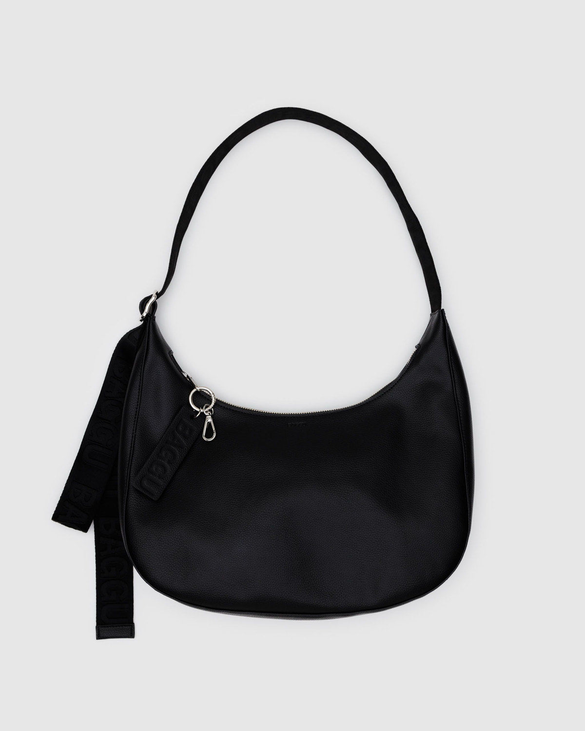 Baggu Premium - Medium Recycled Leather Crescent Bag Black