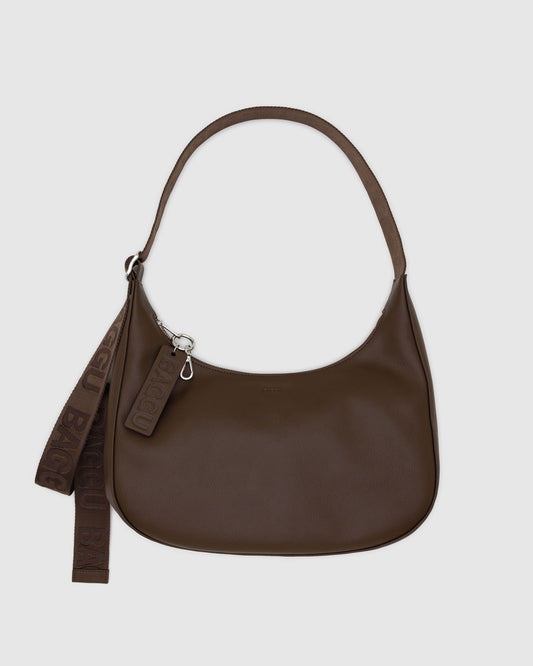 Baggu Everyday - Medium Recycled Leather Crescent Bag Brown