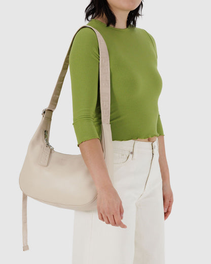 Baggu Recommended - Medium Recycled Leather Crescent Bag Stone