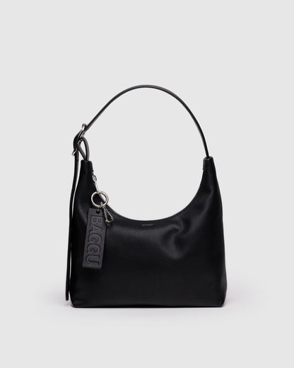 Baggu Signature - Mini Recycled Leather Shoulder Bag Black
