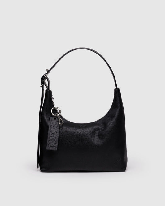 Baggu Signature - Mini Recycled Leather Shoulder Bag Black