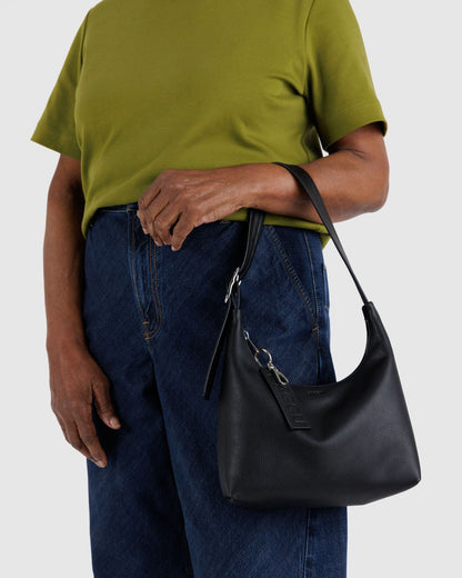 Baggu Signature - Mini Recycled Leather Shoulder Bag Black