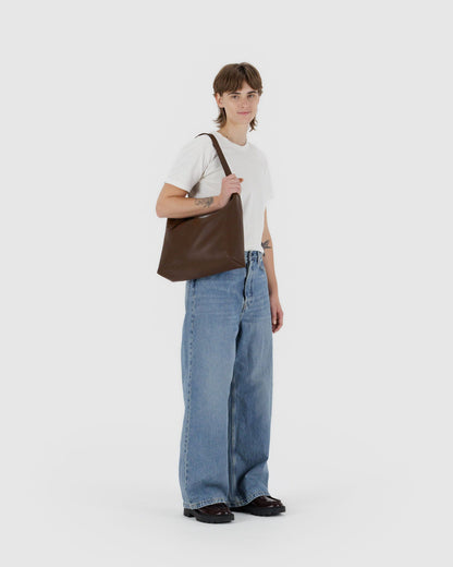 Baggu Customer Favorite - Recycled Leather Shoulder Bag Brown