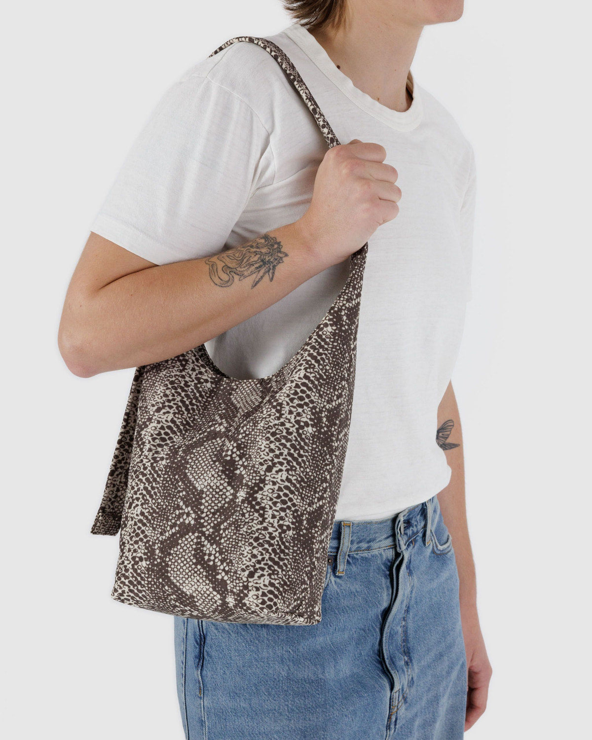 Baggu Sale - Small Nylon Sling  Snakeskin