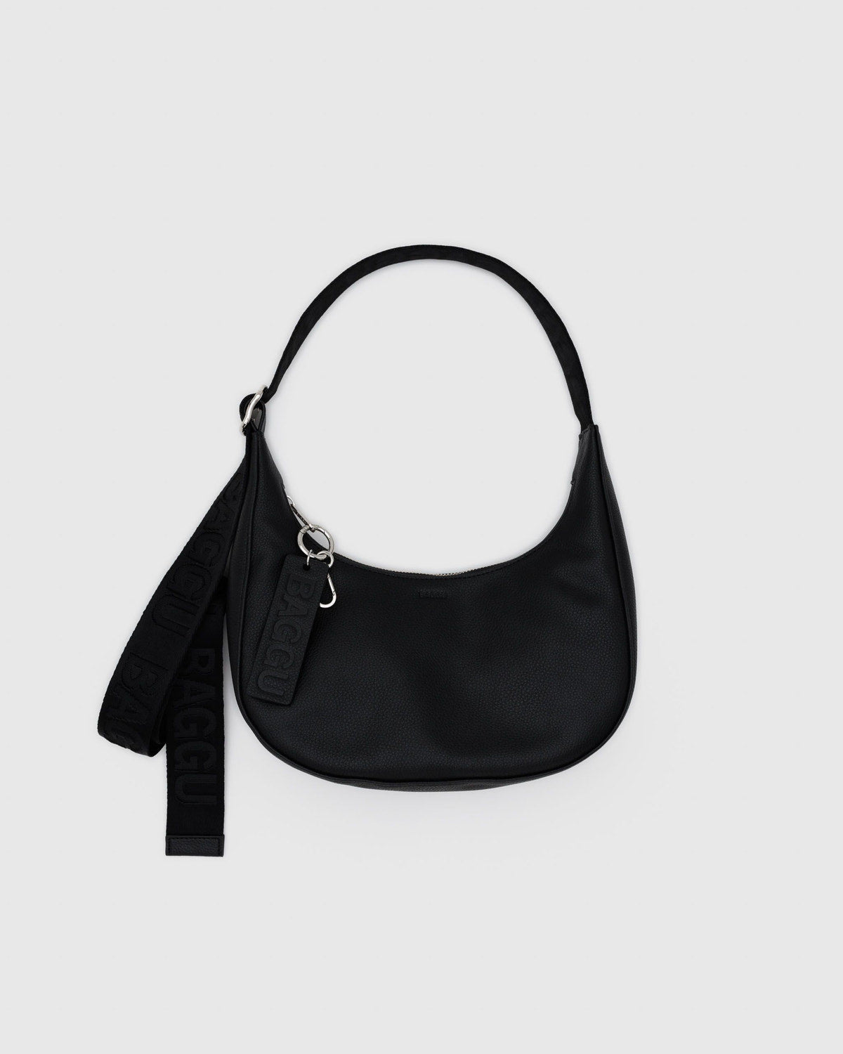 Baggu Customer Favorite - Small Recycled Leather Crescent Bag Black