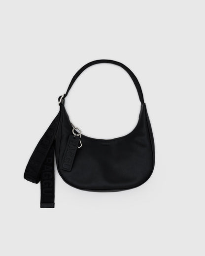 Baggu Customer Favorite - Small Recycled Leather Crescent Bag Black