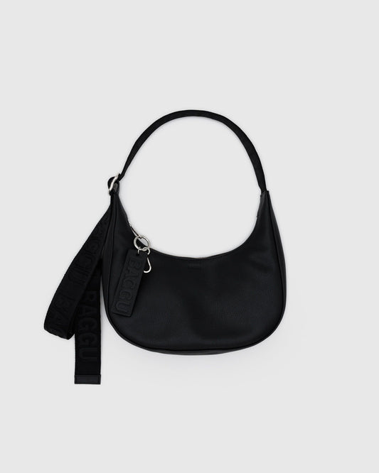Baggu Customer Favorite - Small Recycled Leather Crescent Bag Black