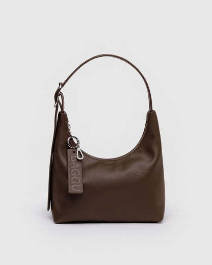 Baggu Customer Favorite - Mini Recycled Leather Shoulder Bag Brown