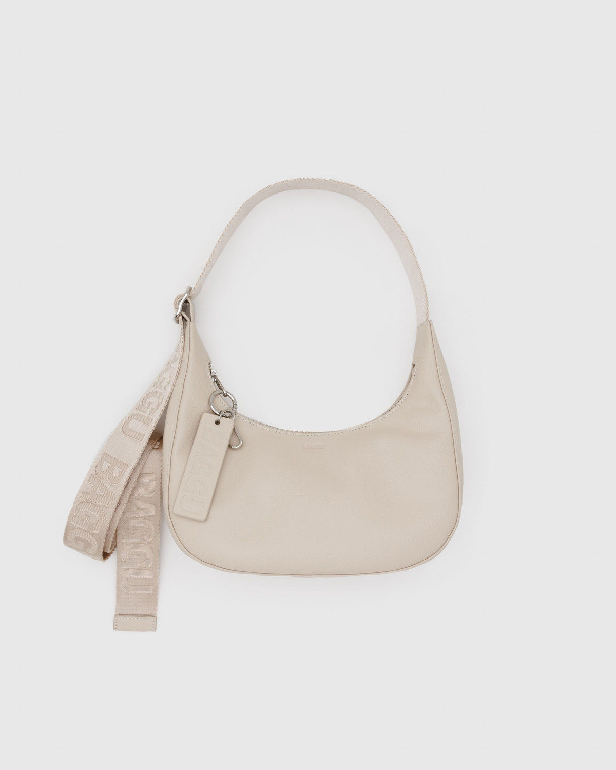 Baggu Best Price - Small Recycled Leather Crescent Bag Stone