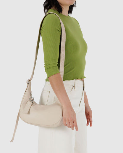 Baggu Best Price - Small Recycled Leather Crescent Bag Stone