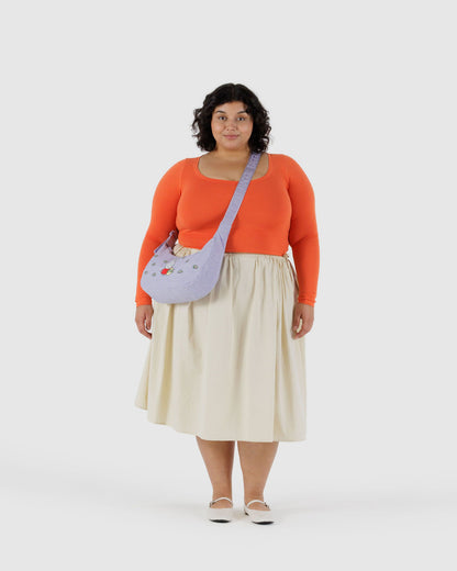 Baggu Top Pick - Medium Nylon Crescent Bag Embroidered Miffy