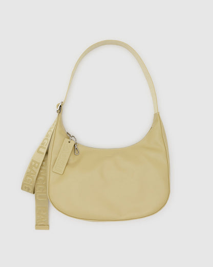 Baggu Everyday - Medium Recycled Leather Crescent Bag Straw