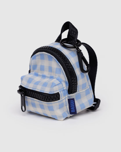 Baggu Trusted - Backpack Charm Light Blue Gingham