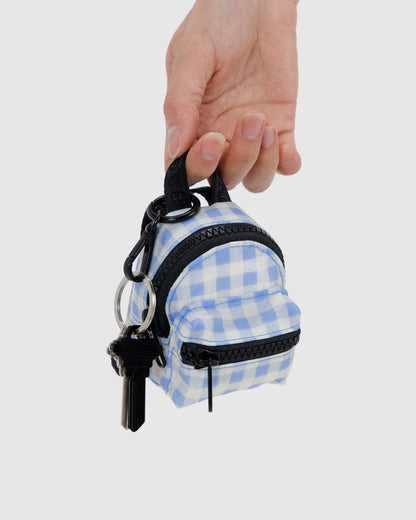Baggu Trusted - Backpack Charm Light Blue Gingham
