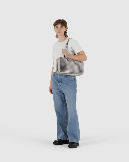 Baggu Classic - Medium Nylon Bowler Bag Black & White Gingham