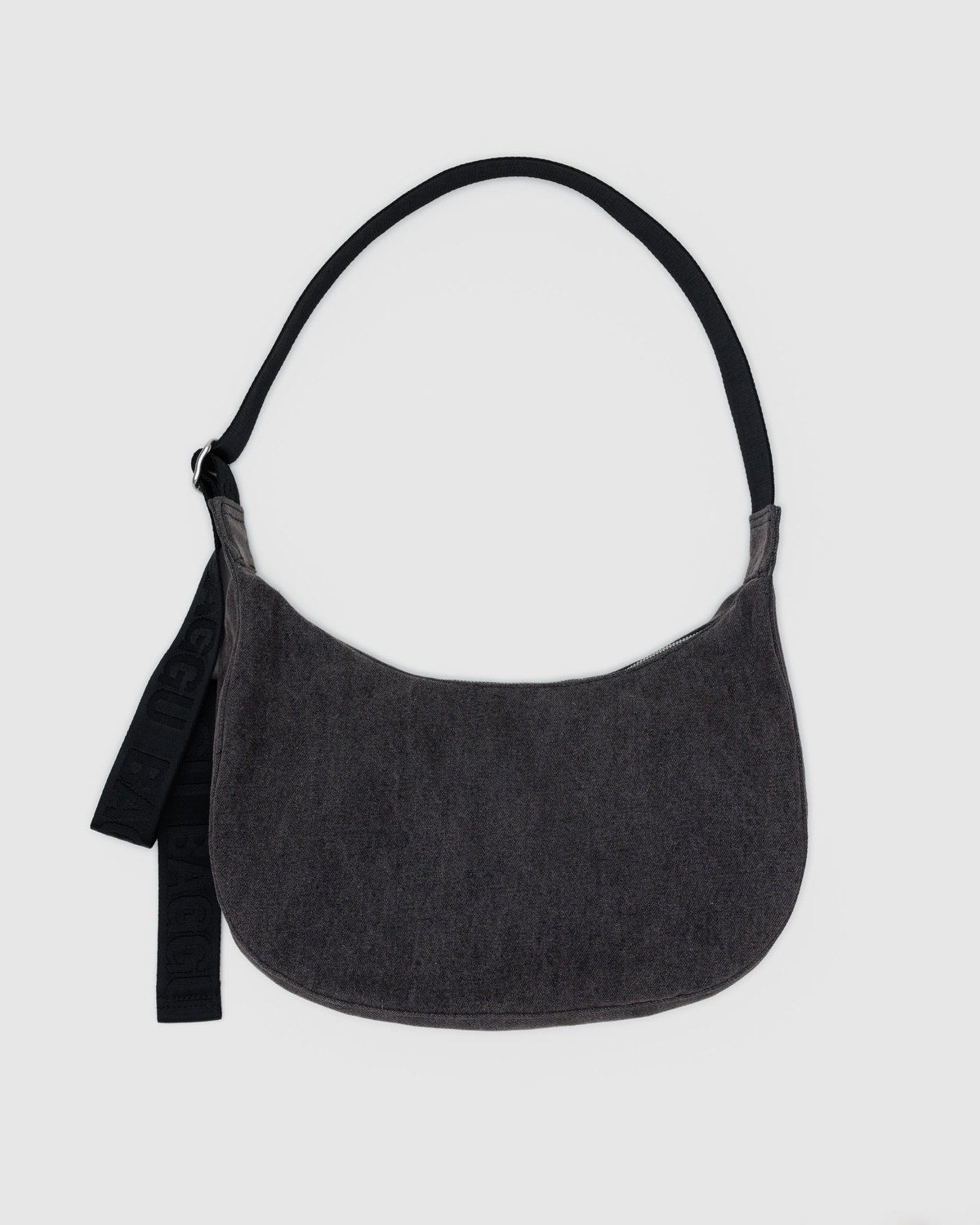 Baggu Essential - Medium Denim Crescent Bag Washed Black Denim