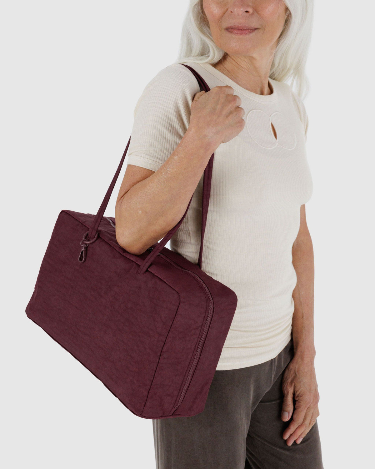 Baggu Best Price - Medium Nylon Bowler Bag Mahogany