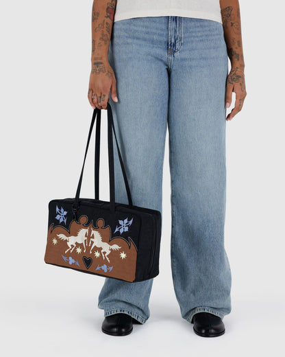 Baggu Discount - Medium Nylon Bowler Bag Western Appliqué