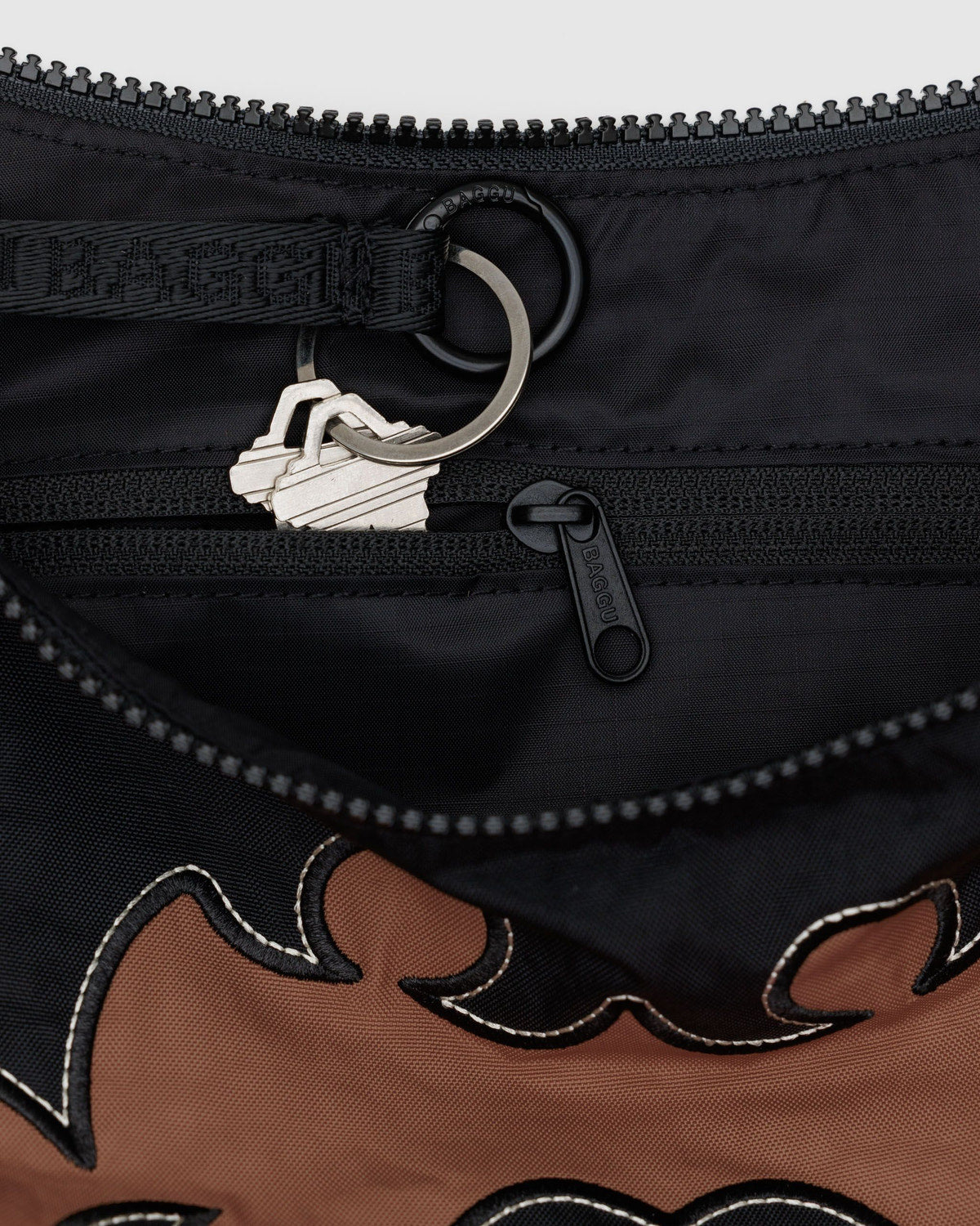 Baggu Premium - Medium Nylon Crescent Bag Western Appliqué