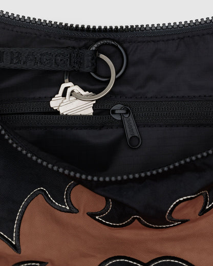 Baggu Premium - Medium Nylon Crescent Bag Western Appliqué