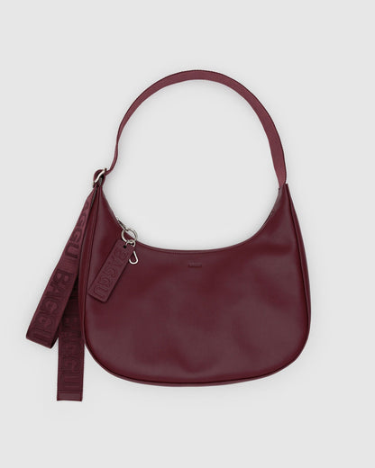 Baggu Special Offer - Medium Recycled Leather Crescent Bag Mahogany