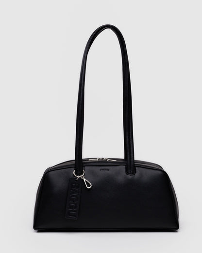 Baggu Hot Sale - Recycled Leather Bowler Bag Black