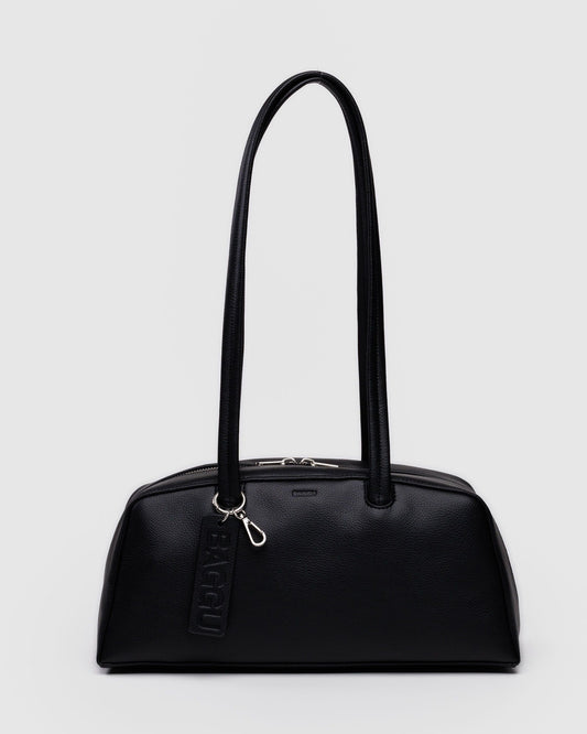 Baggu Hot Sale - Recycled Leather Bowler Bag Black