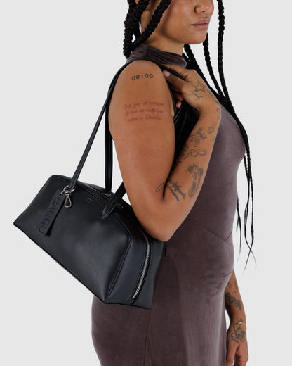 Baggu Hot Sale - Recycled Leather Bowler Bag Black
