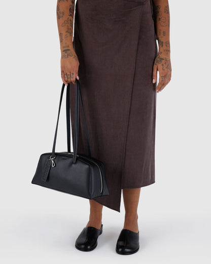 Baggu Hot Sale - Recycled Leather Bowler Bag Black