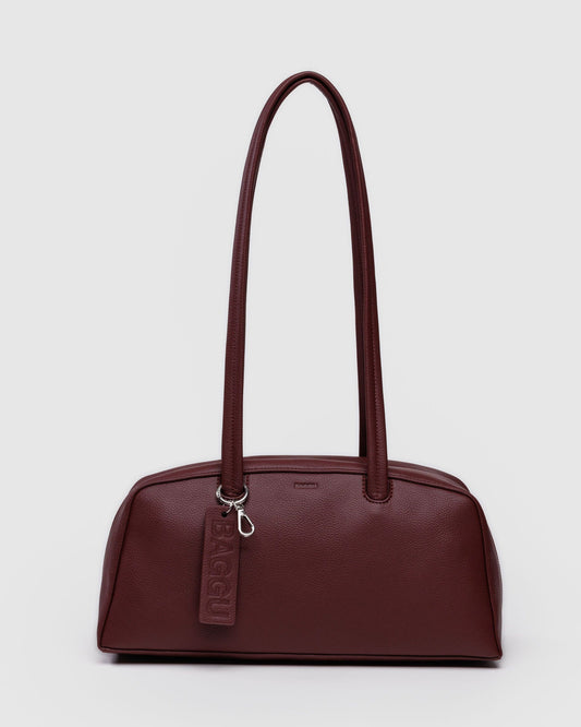 Baggu Quality - Recycled Leather Bowler Bag Mahogany