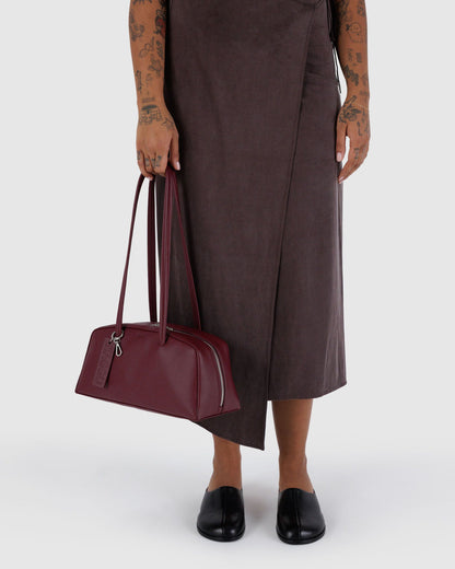 Baggu Quality - Recycled Leather Bowler Bag Mahogany