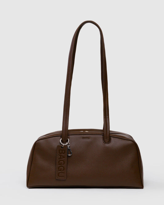 Baggu Deals - Recycled Leather Bowler Bag Brown