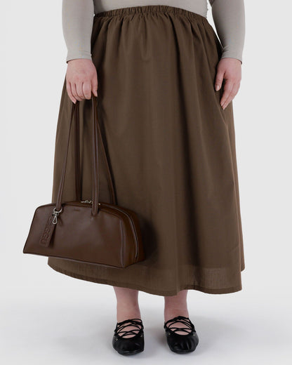 Baggu Deals - Recycled Leather Bowler Bag Brown