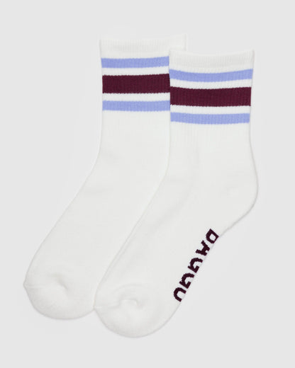 Baggu Premium - Ribbed Sock Ivory Stripe