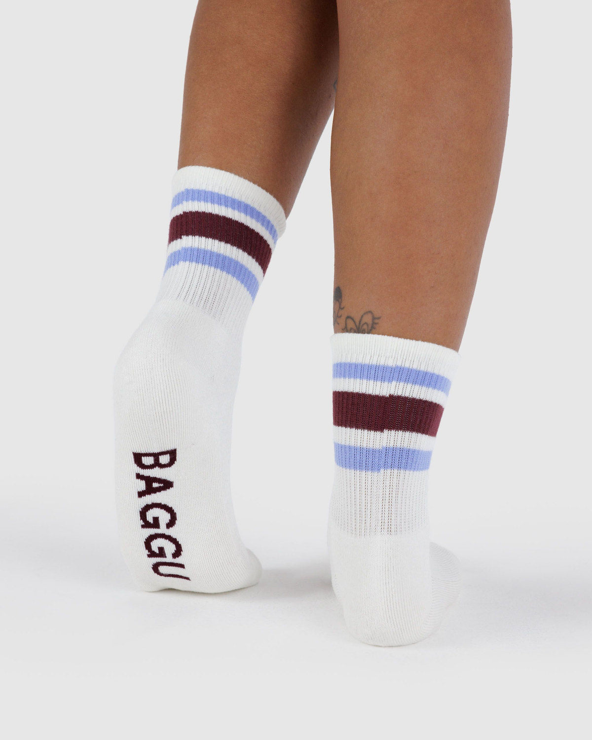 Baggu Premium - Ribbed Sock Ivory Stripe