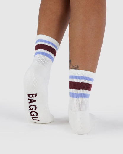 Baggu Premium - Ribbed Sock Ivory Stripe