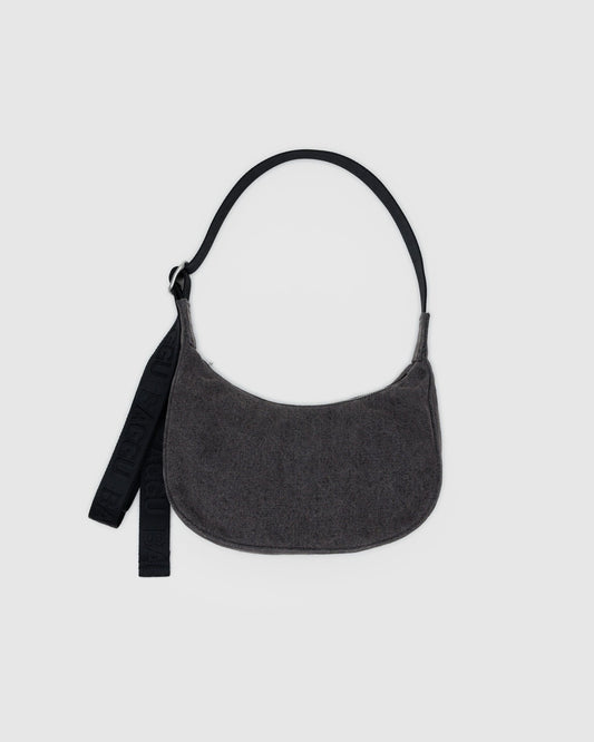 Baggu Hot Sale - Small Denim Crescent Bag Washed Black Denim