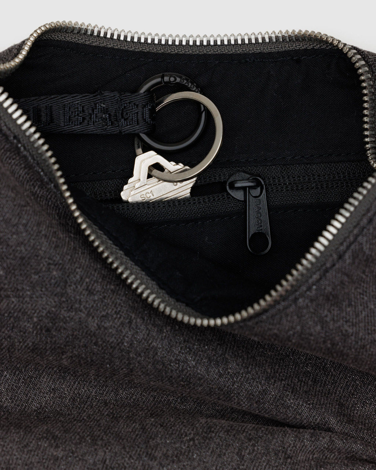 Baggu Hot Sale - Small Denim Crescent Bag Washed Black Denim