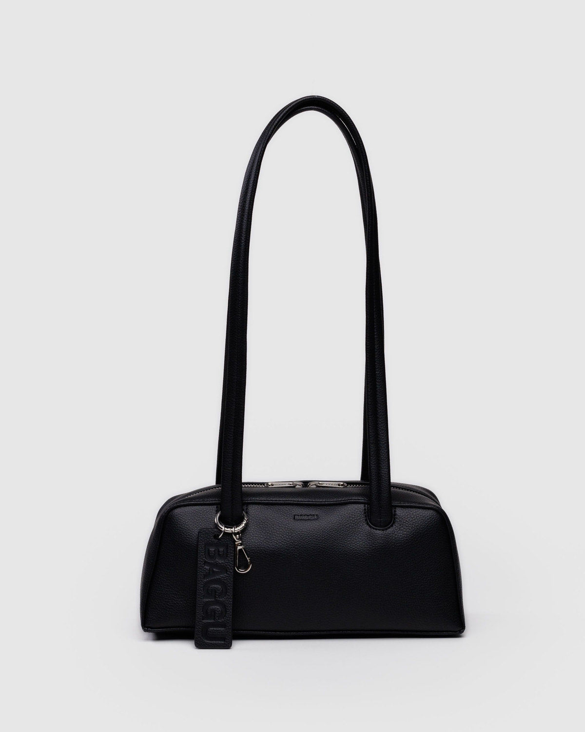 Baggu Sale - Small Recycled Leather Bowler Bag Black